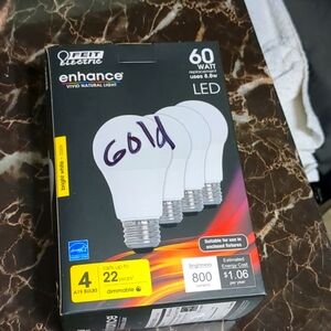 Box of 4 New 60 Watt Bulbs